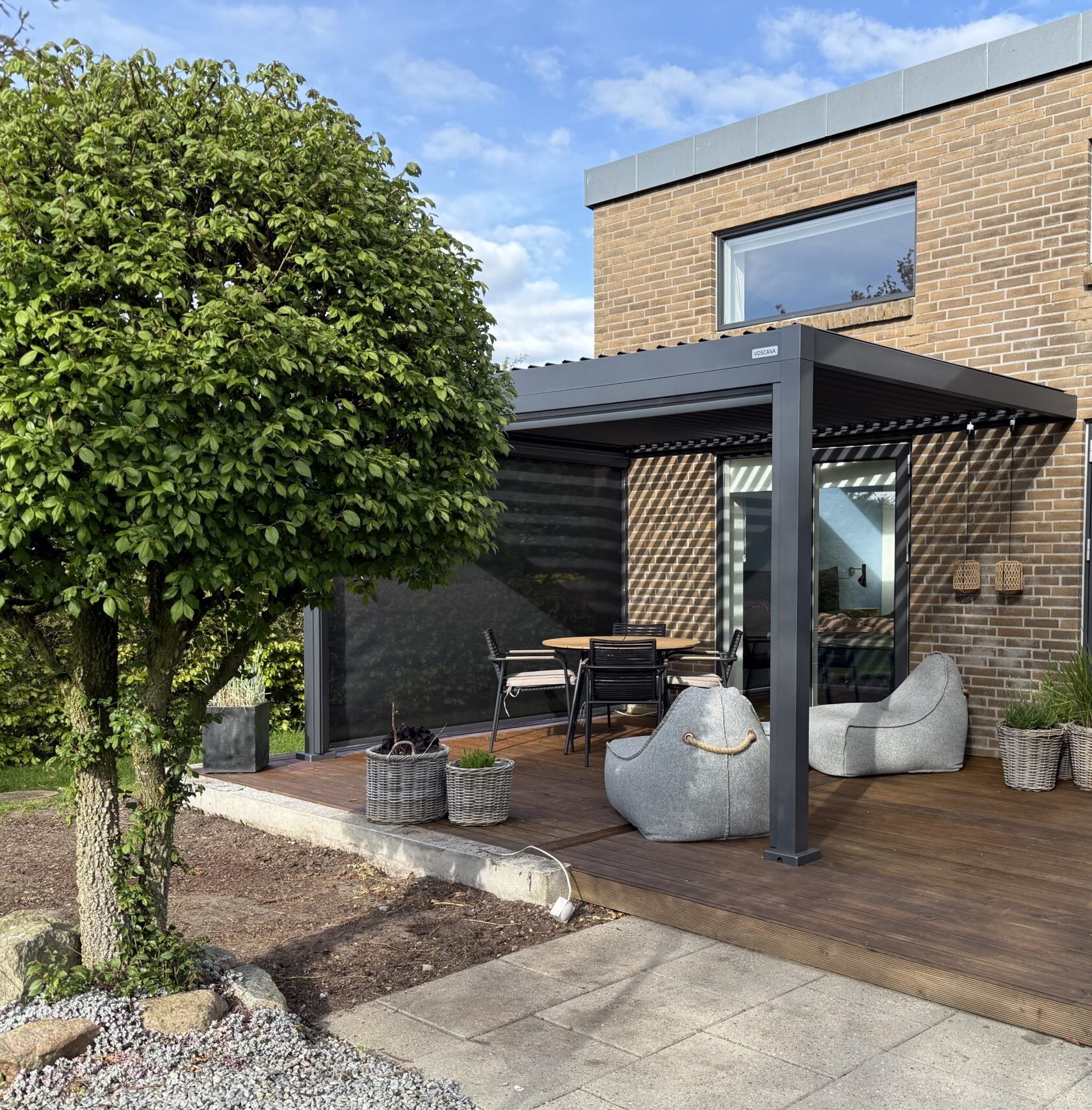 pergola 3x4 m væghængt