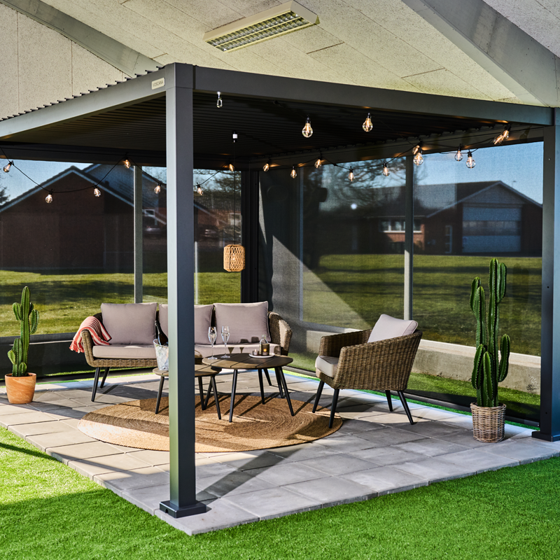 3x4 m pergola loungeområde